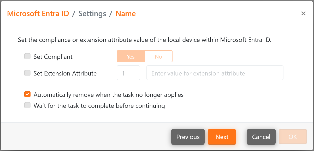 The Microsoft Entra ID task.