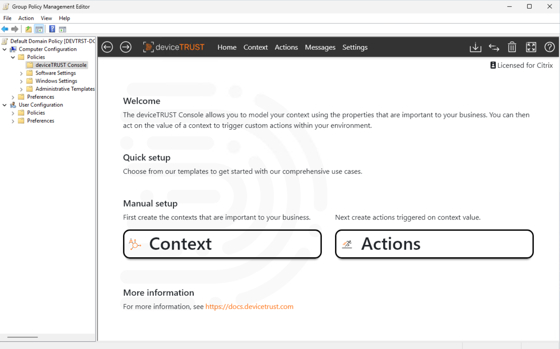 The deviceTRUST Console