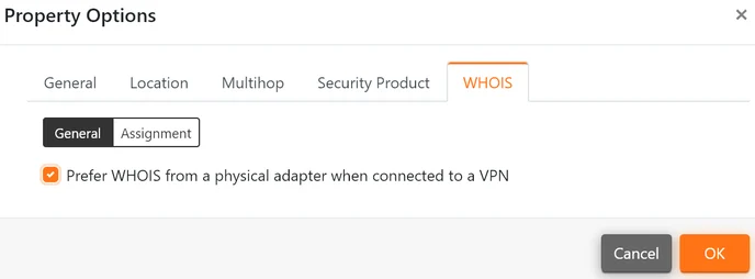 WHOIS options