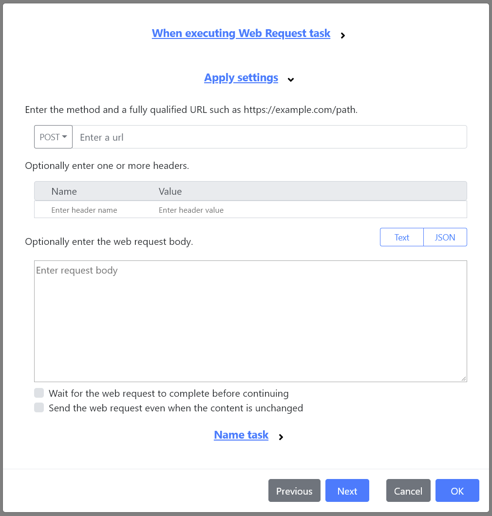 The Web Request task.