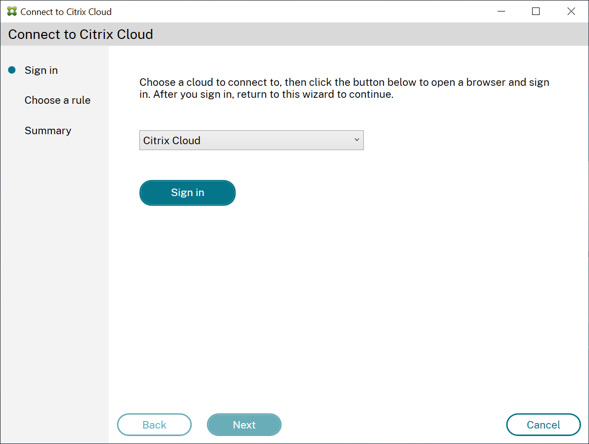 Connect to Cloud dialog.