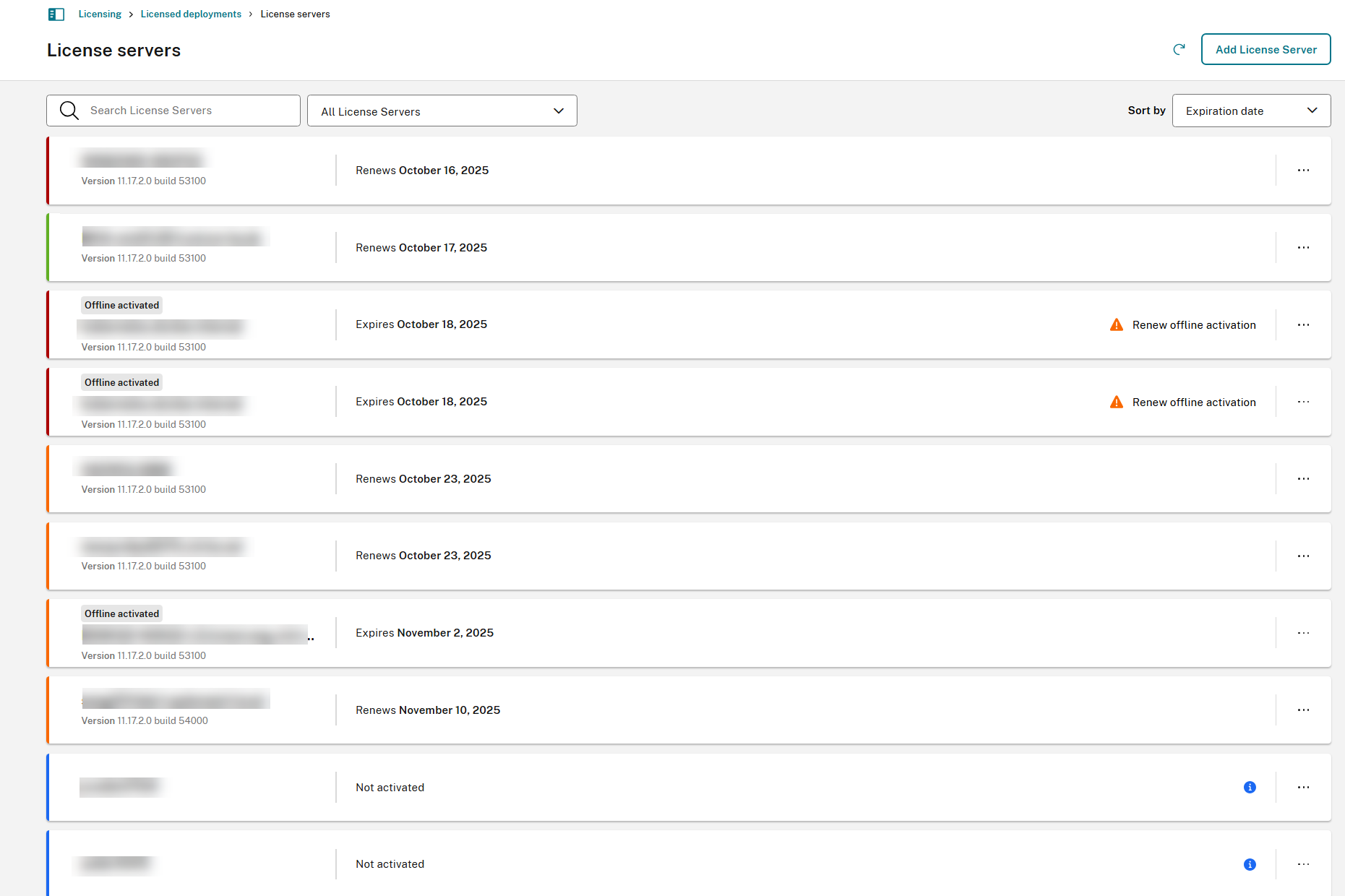 Color coding License Server