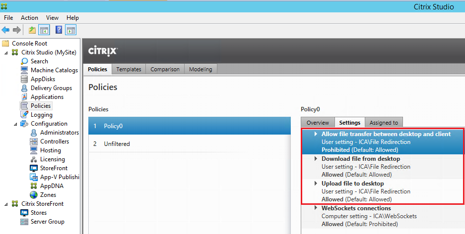 Image of file transfer policies