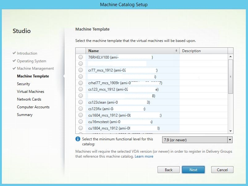 Creating a machine catalog