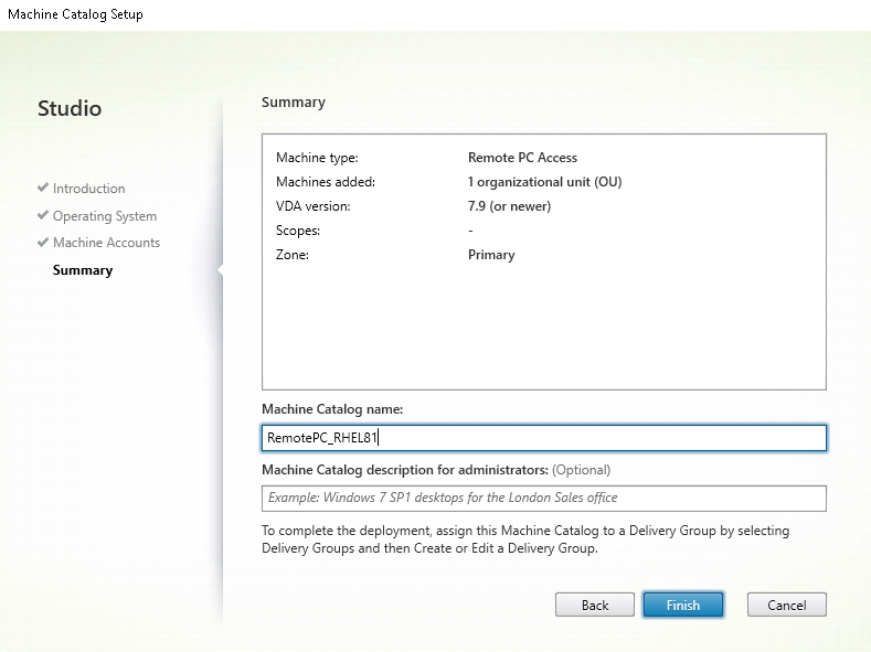 Image of naming the machine catalog