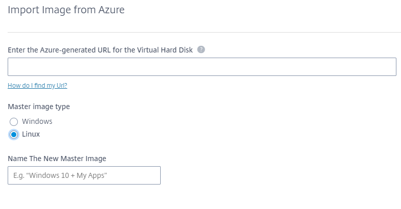 Image of Import an image from Azure