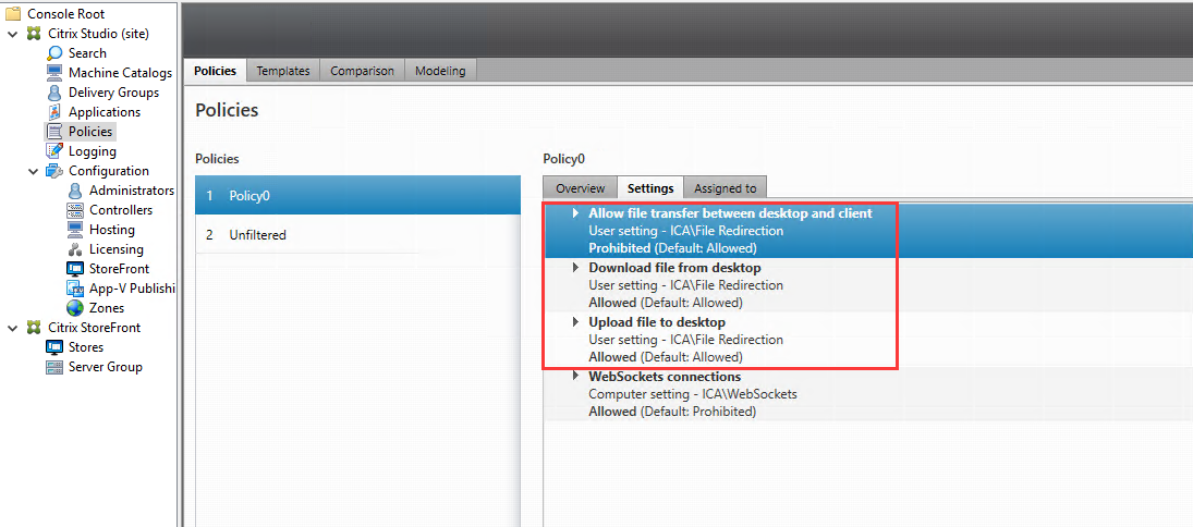 Image of file transfer policies