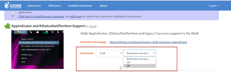 Extensión del shell de GNOME