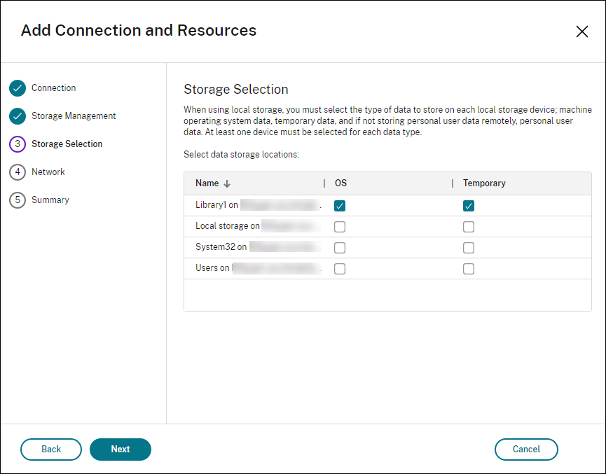 Storage selection image