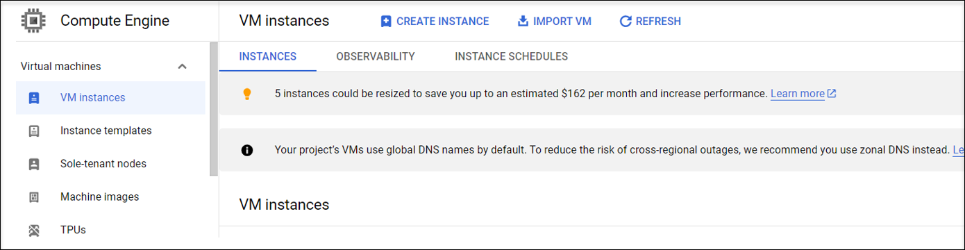 CREATE INSTANCE