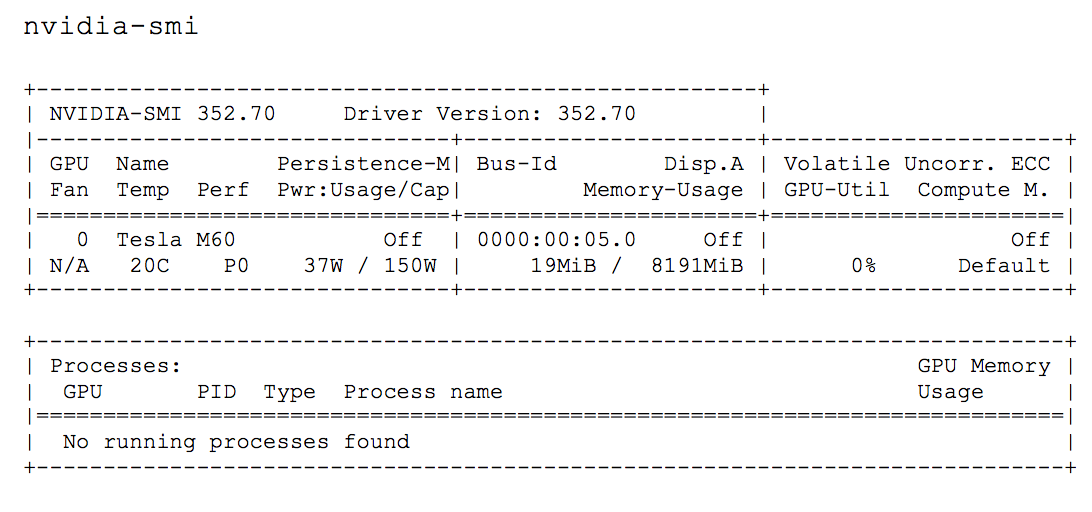 Fragmento de código smi de NVIDIA