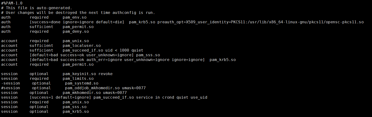 Fichier de configuration modifié si SSSD est utilisé