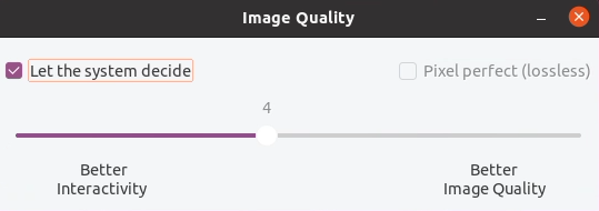 Graphic quality slider