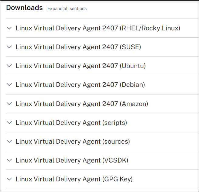 Linux VDA downloads