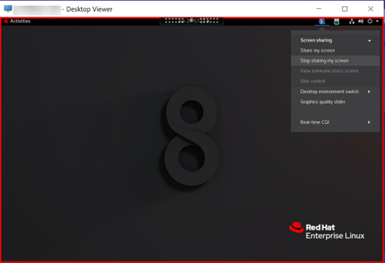 Select the Stop sharing my screen menu