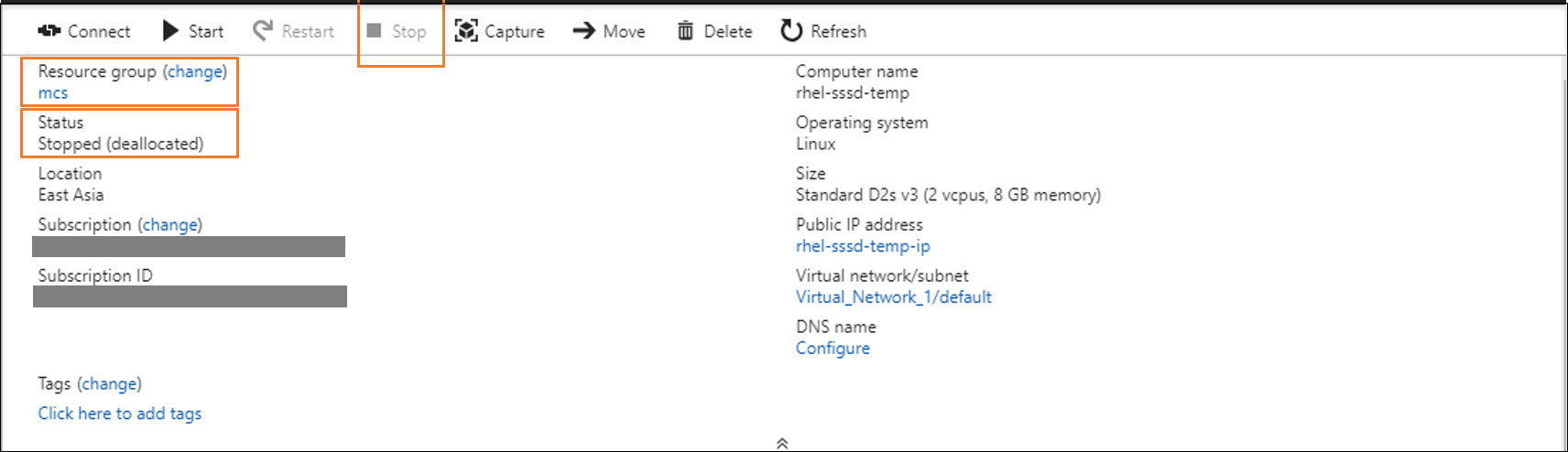 Stopped power status of template VM