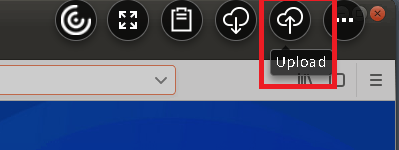 Upload icon on the toolbar