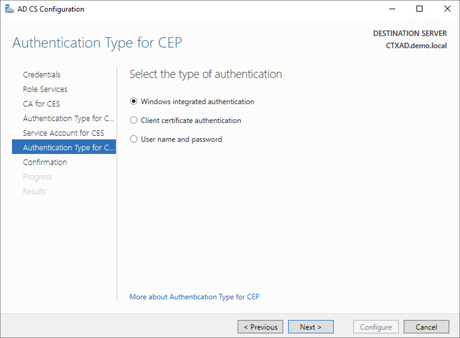 Authentication CEP