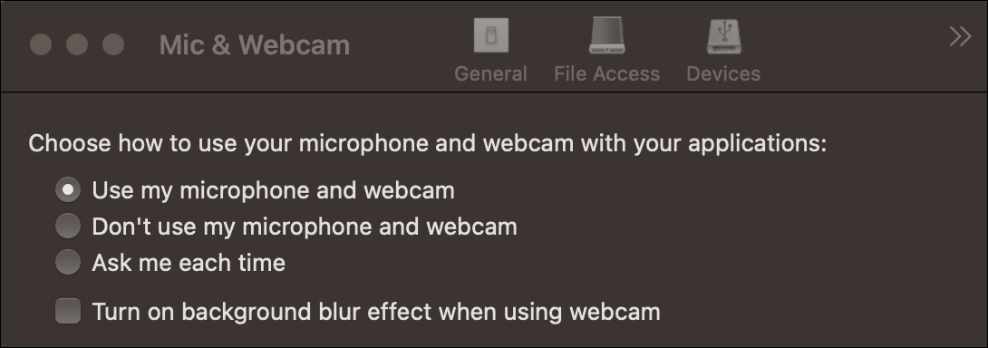 Allow Webcam Access