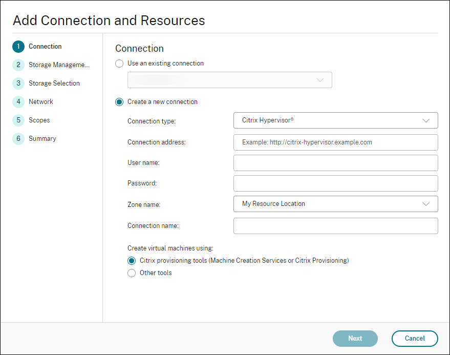 Image of Adding connection and resources