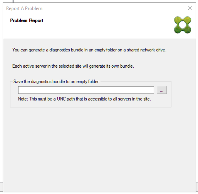 Image de l'enregistrement du pack de diagnostic dans un dossier vide