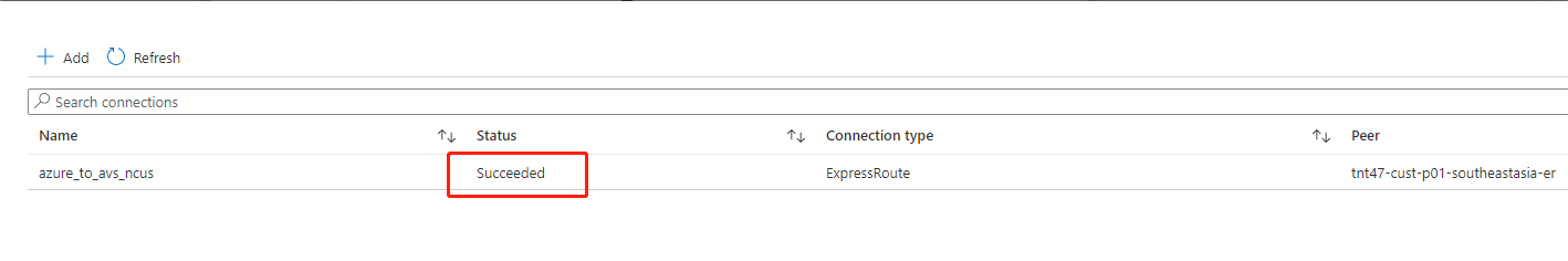 Azure ASV successful connection