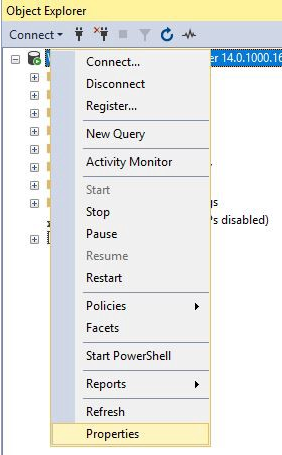 Explorateur d’objets MS SQL Server