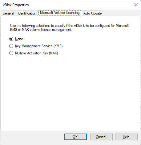 vDisk Properties Microsoft Volume Licensing