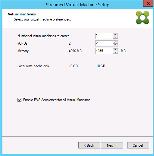 Image des options de machines virtuelles