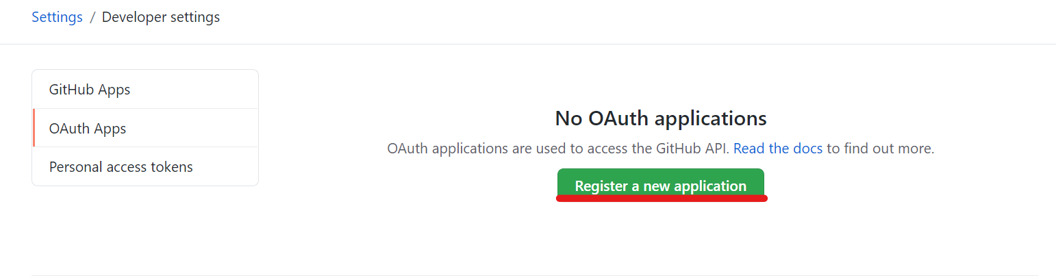 Github Register Apps