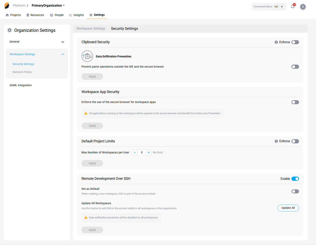 SSH Access Organization