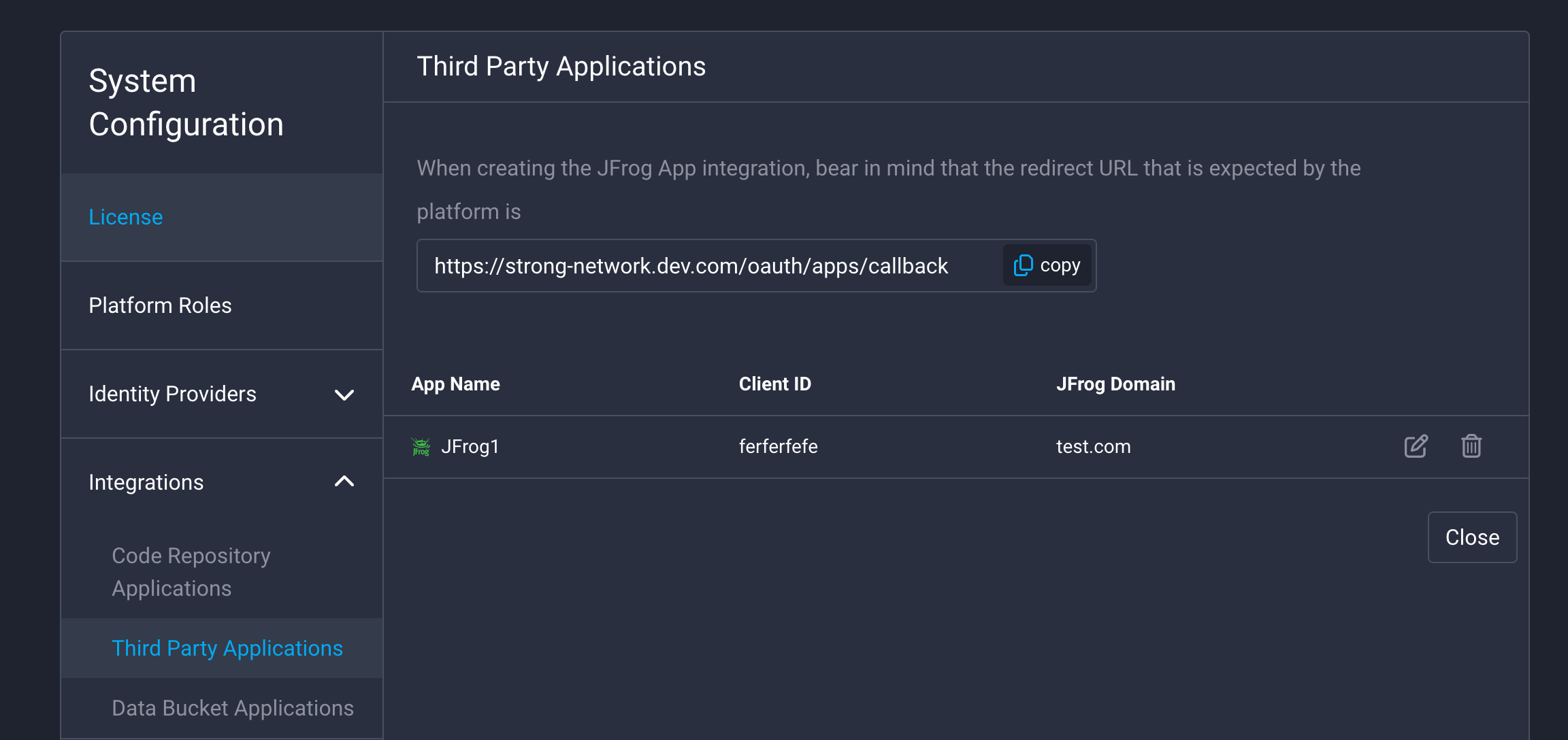 JFrog SN 3rd Party