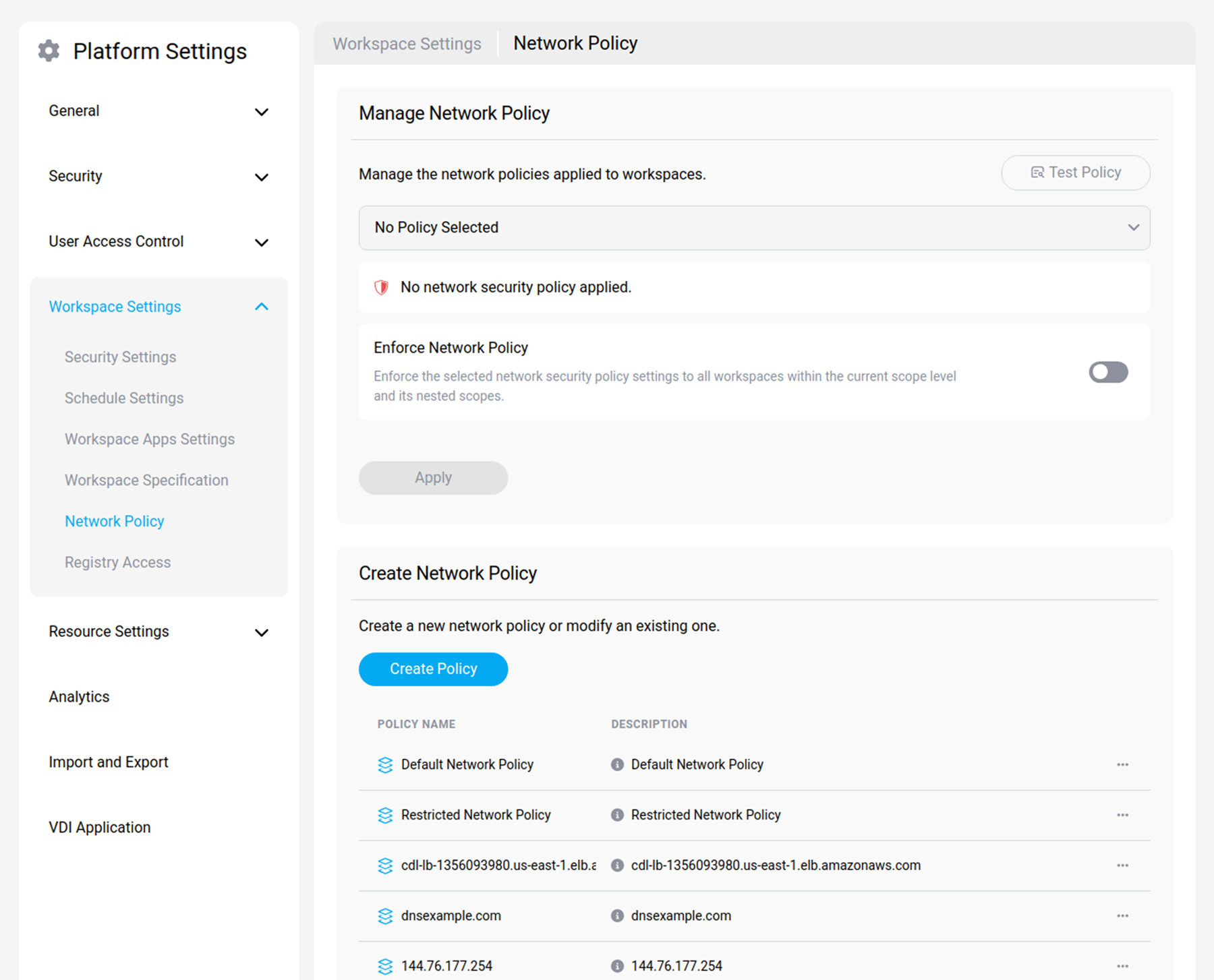 Network policy