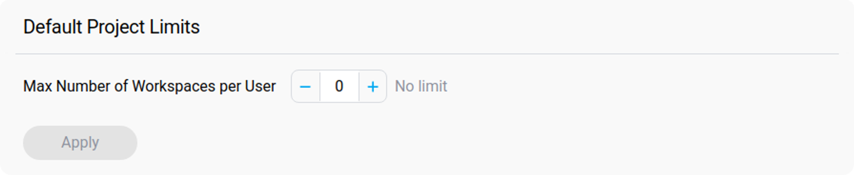 Default project limits