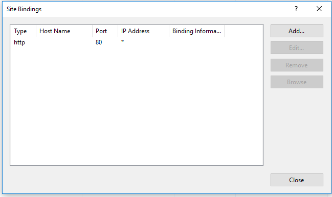 image of site bindings dialog box