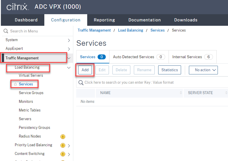 Add load balancing services