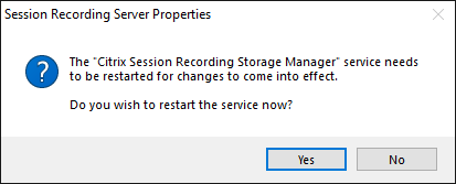 Service restart prompt