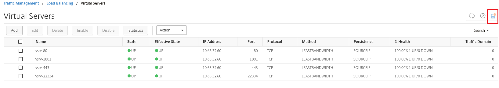 Speichern virtueller Server