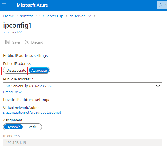 Disassociate a public IP address