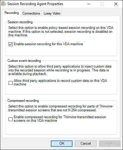 Enable compressed recording