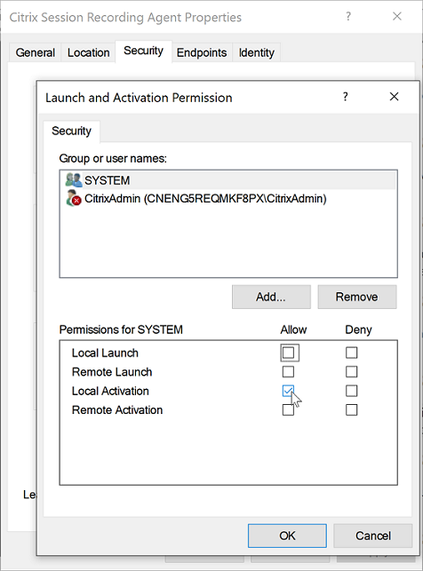 Ajout d'utilisateurs avec l'autorisation Activation locale