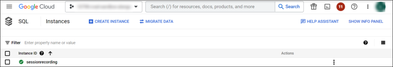 Create instance in Google Cloud