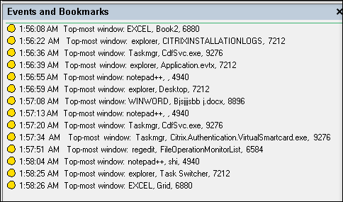 Topmost window events