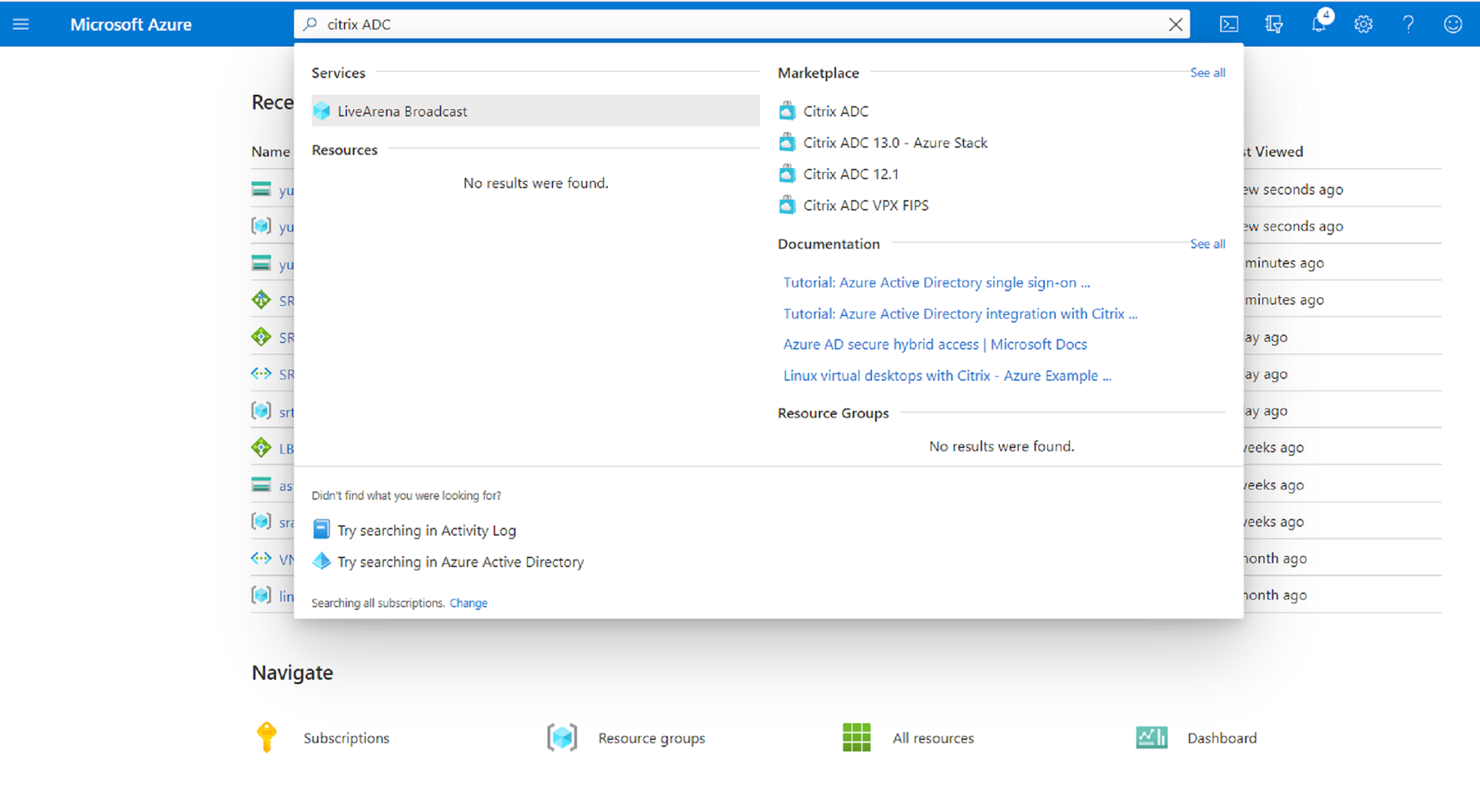 Escriba Citrix ADC en el cuadro de búsqueda