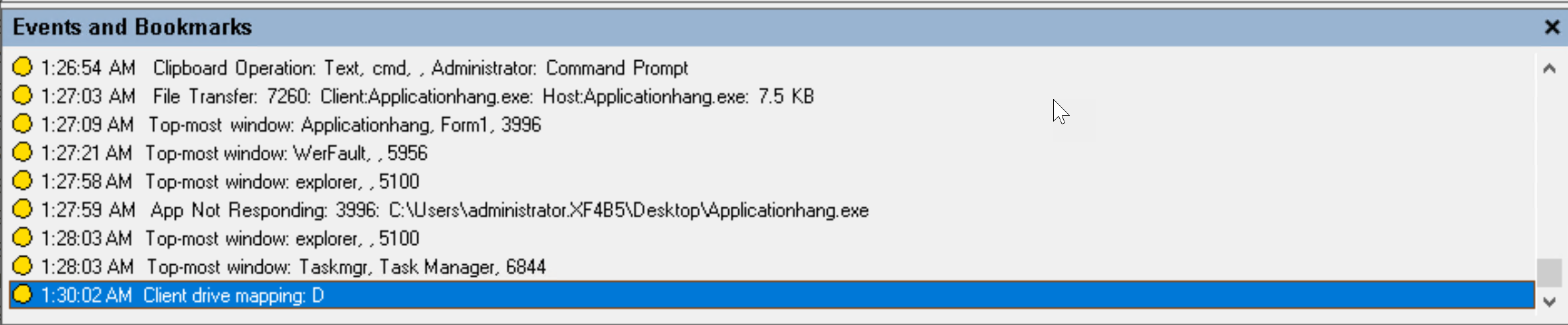 Insertion of a CDM mapped USB mass storage device