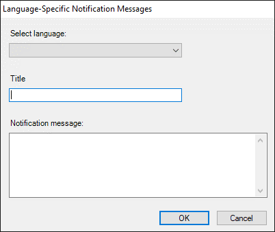 Language-specific notification message