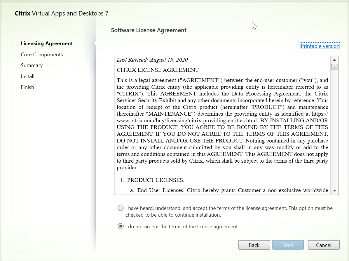 Installation agreement