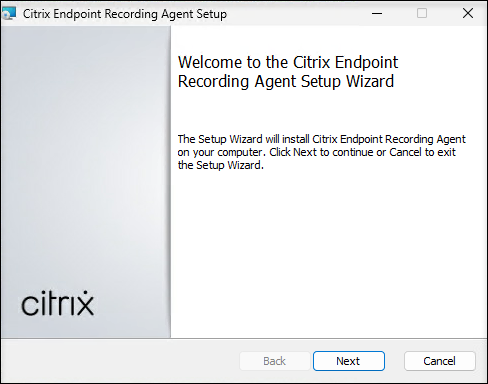 Install the Citrix endpoint recording agent
