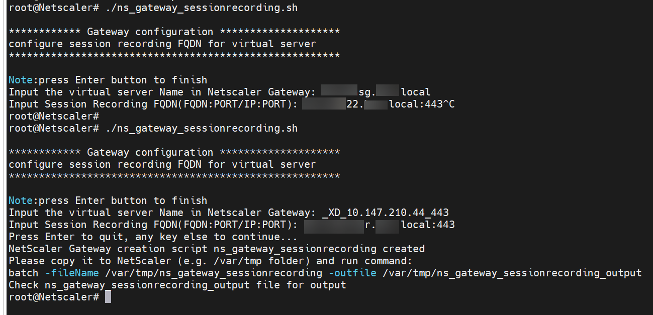 Run the integration script in NetScaler shell