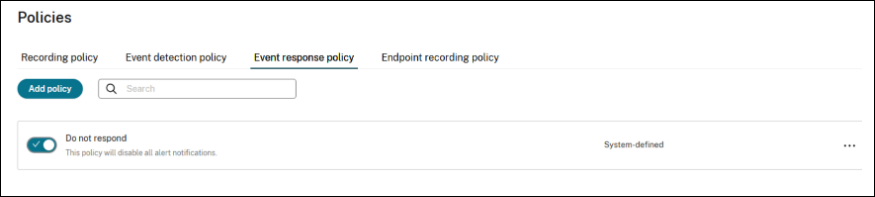 Event response policies